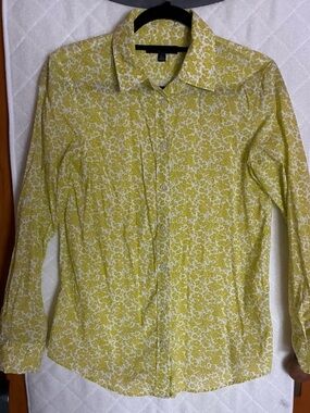 Banana Republic Yellow and White Floral Button-Down Shirt